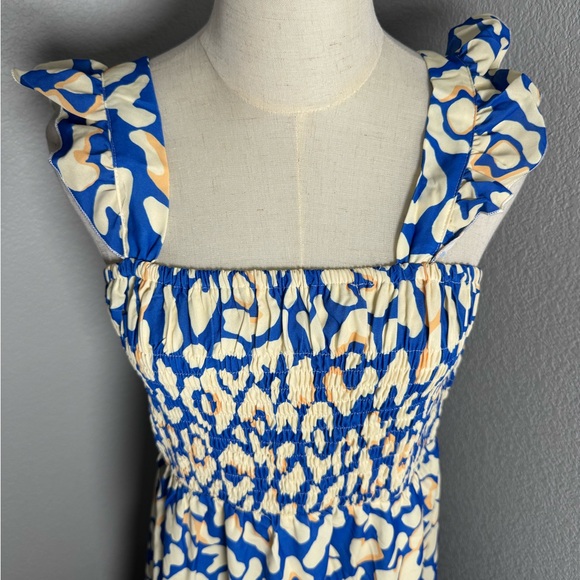 New-Maxi Dress for Women Summer Boho Spaghetti Strap Square Neck Ruffle Dress - Picture 4 of 5